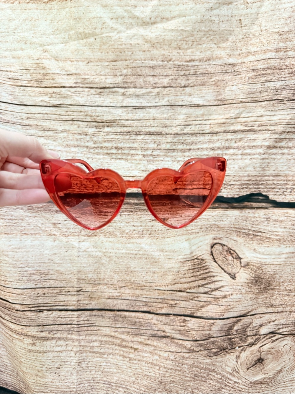 Red Heart-Shaped Sunglasses